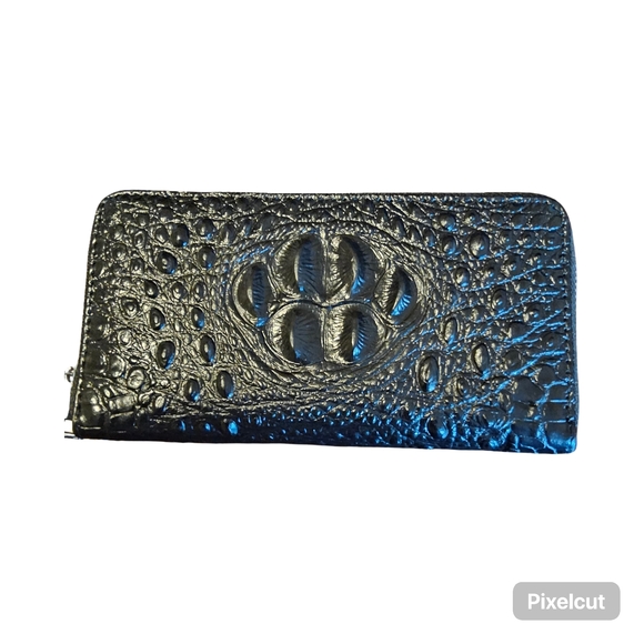 1New Wristlet Wallet Croc embossed Leather - Picture 4 of 8